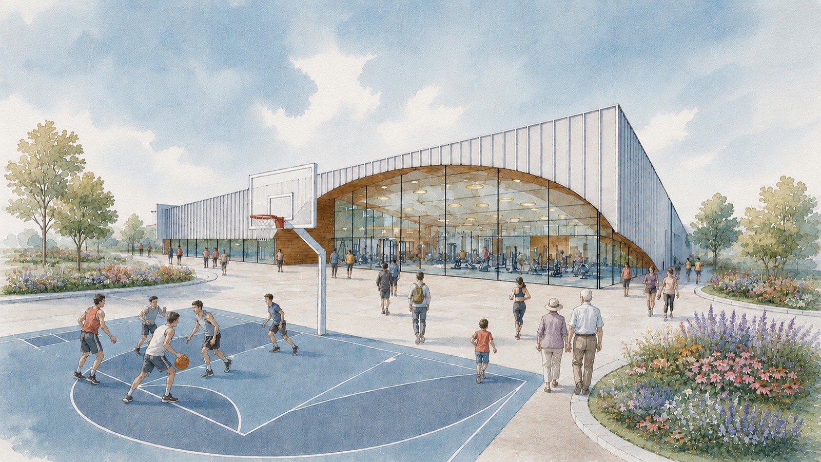 Concept illustration of a future recreation complex on DECO’s Bloom Park page