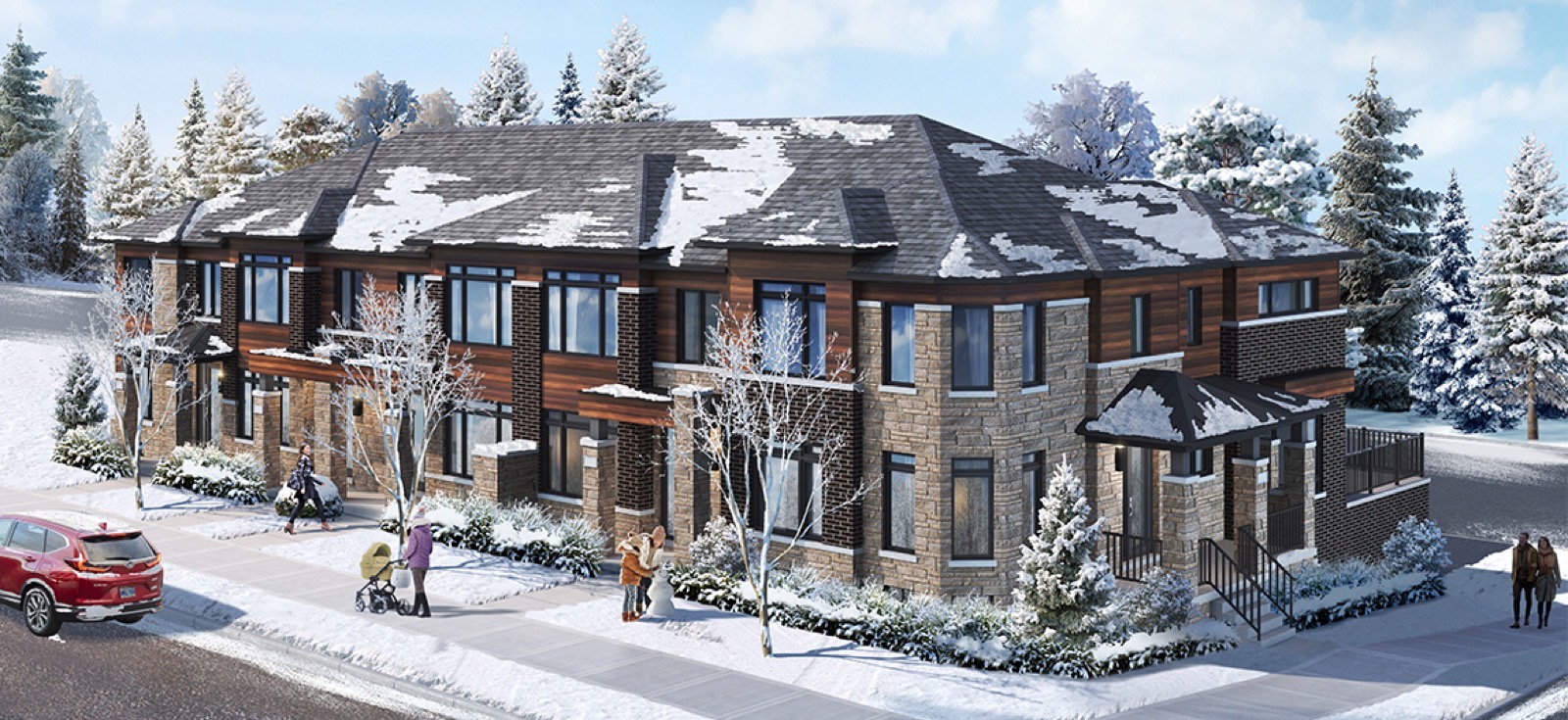 Greenwood Seaton townhome rendering by OPUS Homes