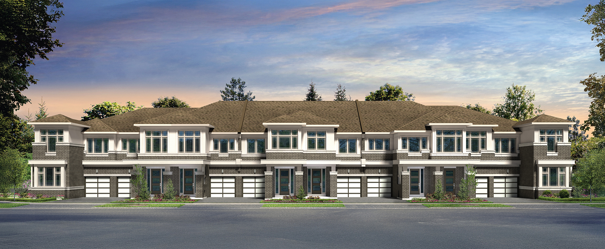 Townhome streetscape illustration from the official New Seaton community website