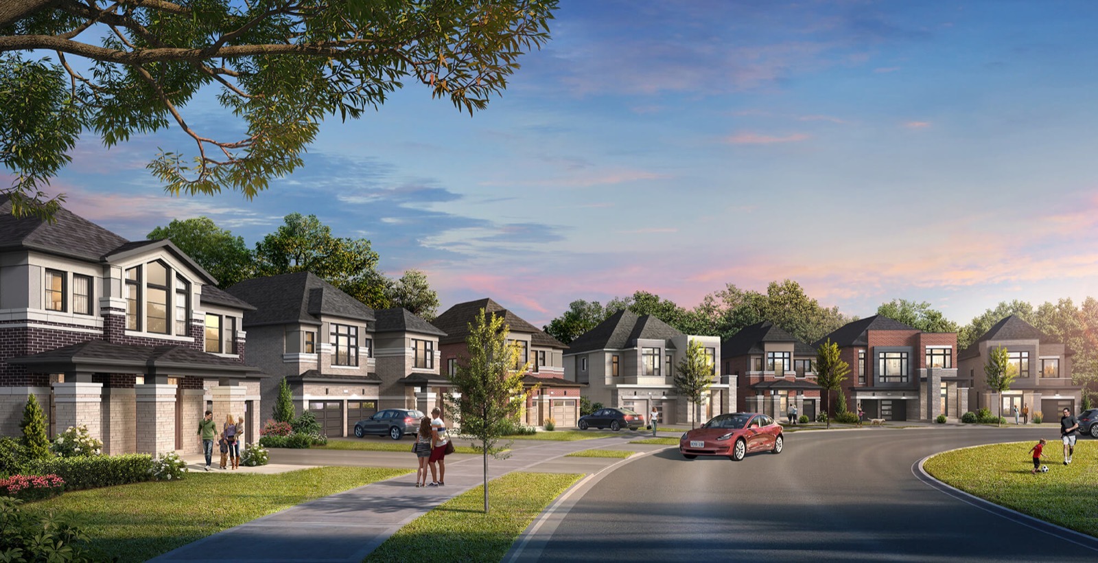 Seatonville detached streetscape rendering by Arista Homes