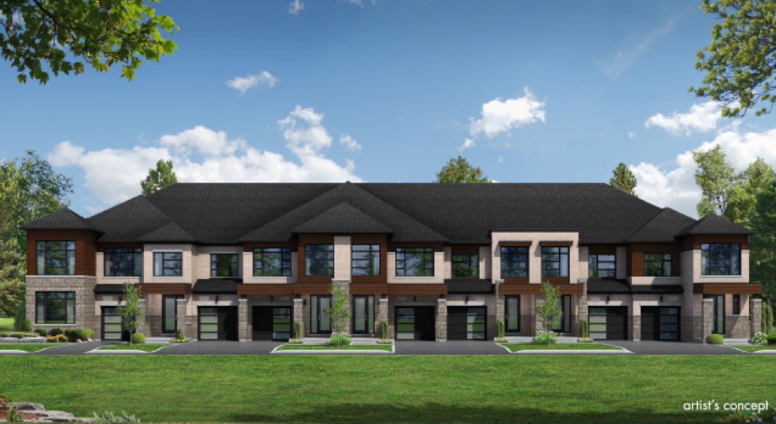 Seatonville townhome rendering by OPUS Homes