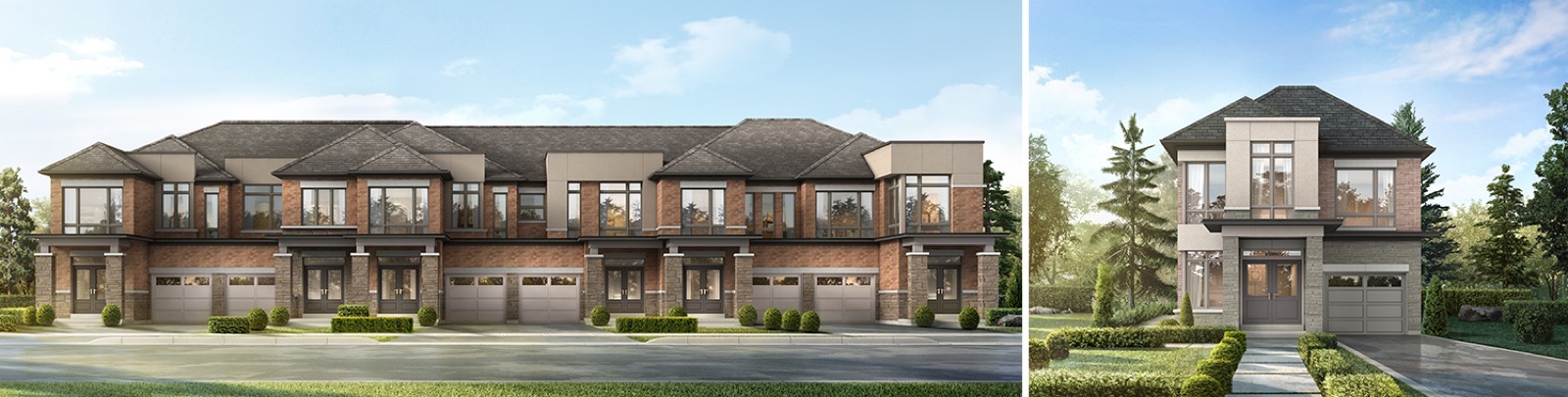 Seatonville townhome and detached renderings by Paradise Developments