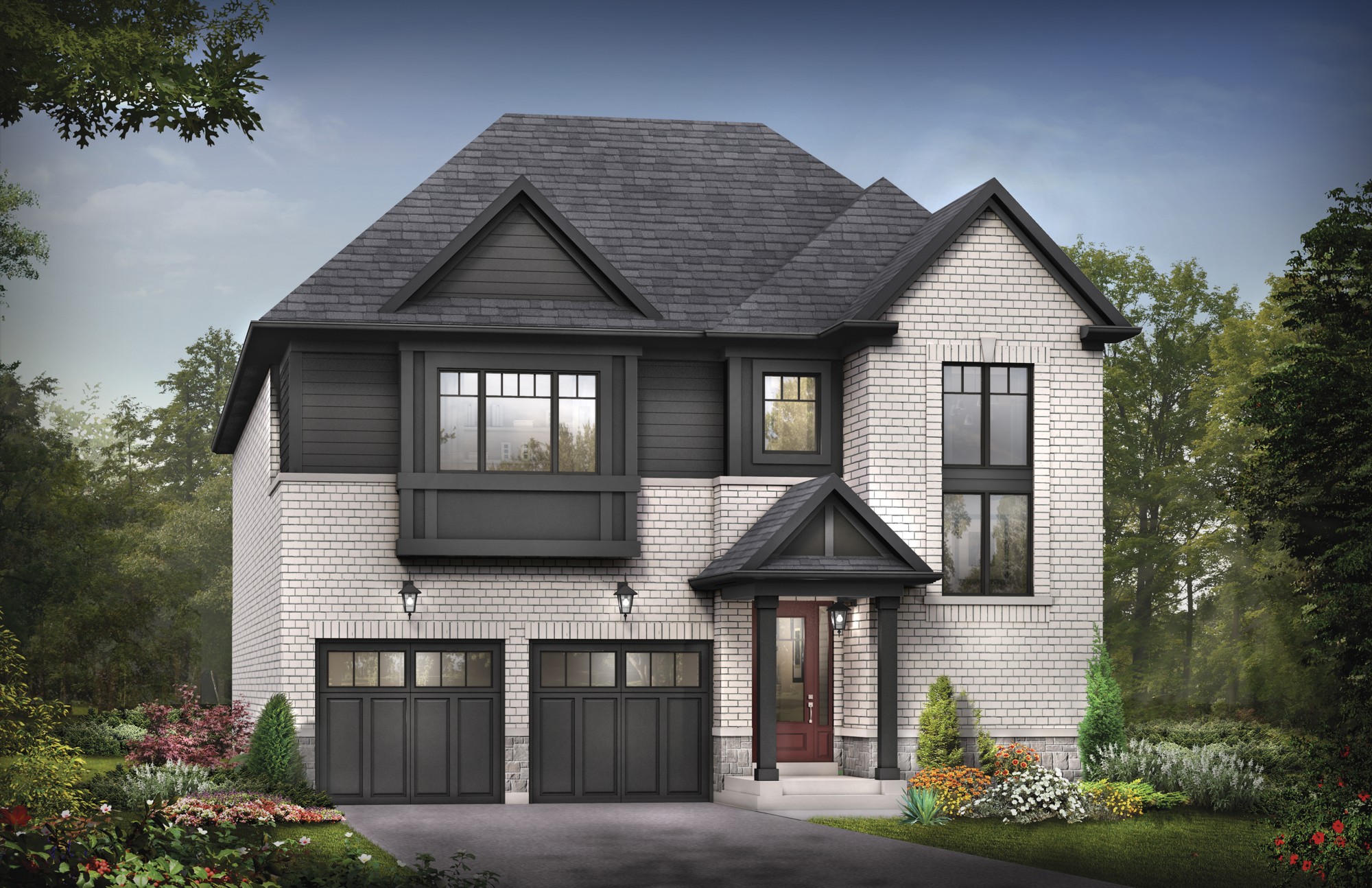 Builder supplied detached home rendering at Trails of Whitevale