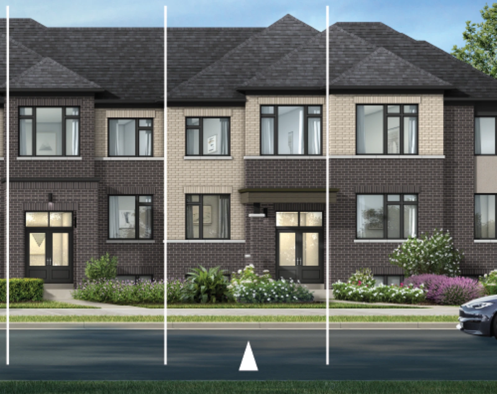 Avery townhome rendering at Seaton Winding Woods by Fieldgate Homes